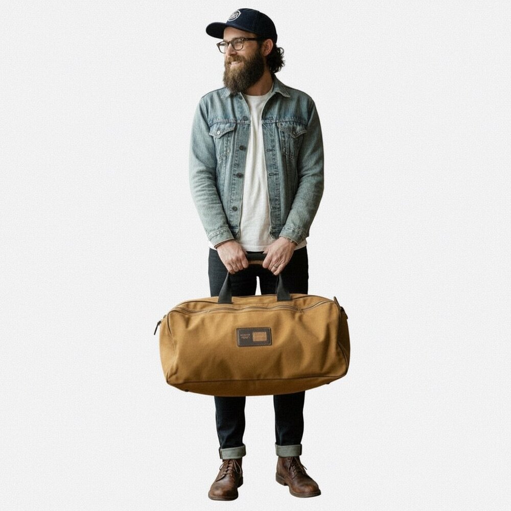 Vintage Kolpin Sportsmans‎ Jet Bag Large Duffel in Tan Fawn Vacationcore Camping